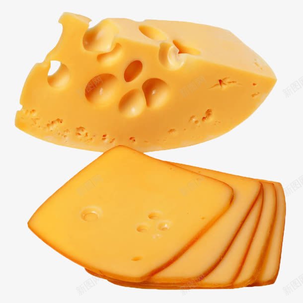 切片的芝士奶酪png免抠素材_新图网 https://ixintu.com 切块 切片 奶酪 气泡 芝士