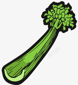 切开的卡通蔬菜芹菜素材