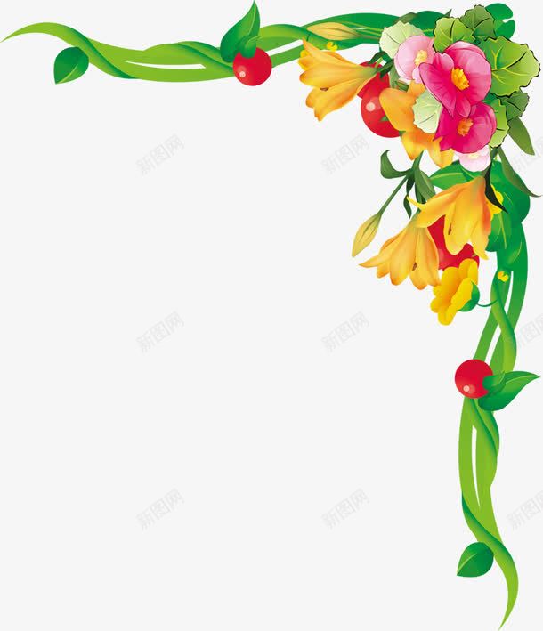 彩色唯美清新花朵植物边框png免抠素材_新图网 https://ixintu.com 彩色 植物 清新 花朵 边框