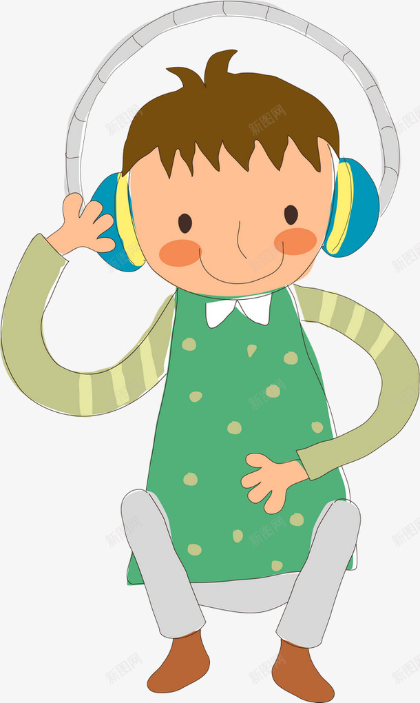 听音乐的男孩png免抠素材_新图网 https://ixintu.com 卡通手绘 听音乐 手绘人物 男孩 耳机