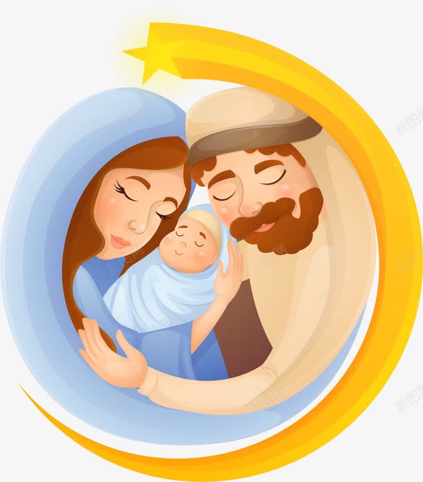 手绘耶稣诞生png免抠素材_新图网 https://ixintu.com 上帝耶稣耶和华 复活节 手绘 耶稣诞生