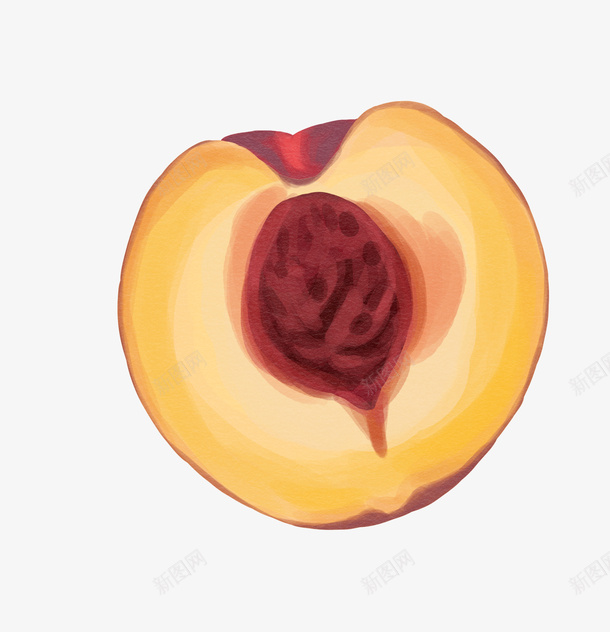 一半桃子图标png_新图网 https://ixintu.com 卡通桃子 图标 插图 标识 桃子 水果 红桃