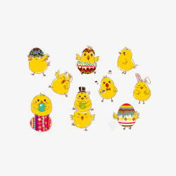 动物蛋卡通手绘家禽小雏鸡矢量图高清图片