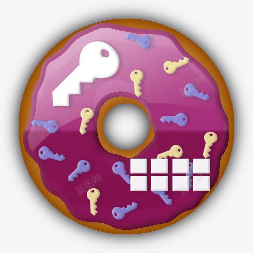 紫色甜甜圈png免抠素材_新图网 https://ixintu.com 甜甜圈 紫色 钥匙