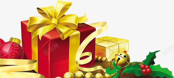 圣诞节绿色植物礼盒装饰png免抠素材_新图网 https://ixintu.com 圣诞节 礼盒 绿色植物 装饰