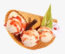 脆卷脆香卷冰淇淋高清图片