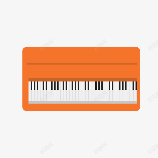 扁平橙色电子键盘矢量图ai免抠素材_新图网 https://ixintu.com 乐器 橙色 电子键盘 矢量图