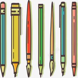 彩色铅笔画笔素材