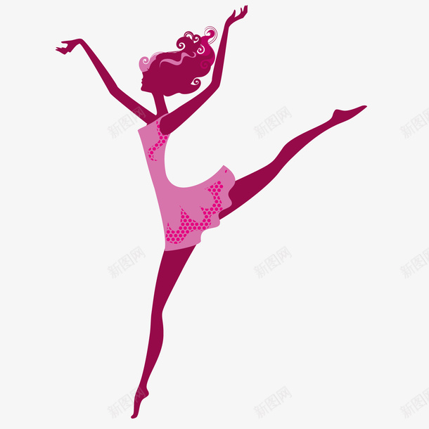芭蕾舞女孩矢量图ai免抠素材_新图网 https://ixintu.com 卡通 可爱 女孩 小仙女 芭蕾舞 跳跃 矢量图