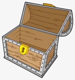 黄色木箱手绘空木箱高清图片