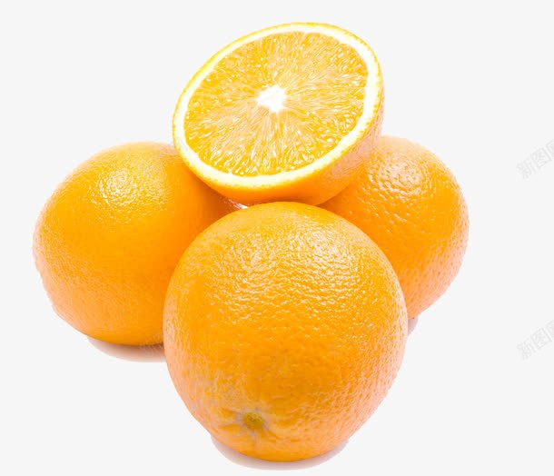 三个橙子png免抠素材_新图网 https://ixintu.com 广柑 甜橙 黄色
