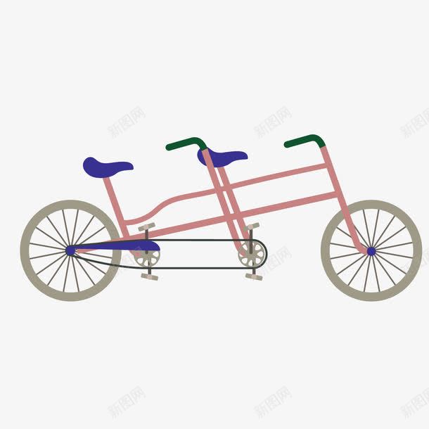 红色双人自行车png免抠素材_新图网 https://ixintu.com 单车 卡通 双人自行车