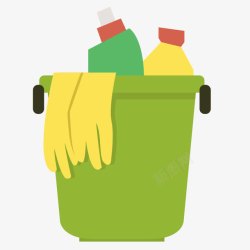 绿色水桶清洁工具素材