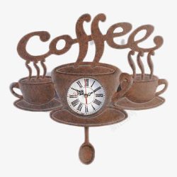 咖啡杯形状钟表素材
