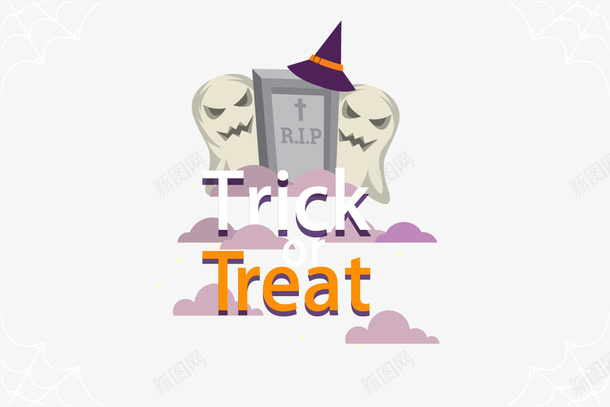 trickortreat矢量图ai免抠素材_新图网 https://ixintu.com 万圣节活动 海报素材 矢量可编辑 矢量图