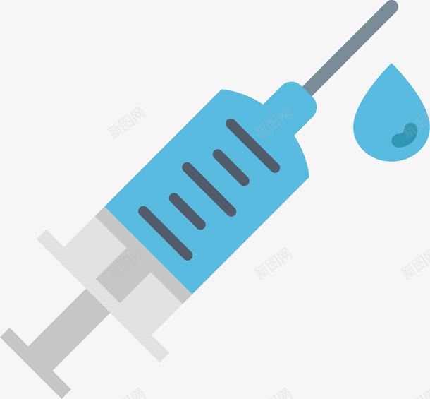 装着液体的针管矢量图ai免抠素材_新图网 https://ixintu.com 医疗用具 手绘 手绘疫苗打针插画 打针 疫苗打针 矢量图 药液 蓝色 针管