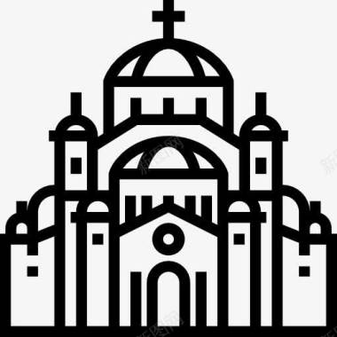 大教堂的圣萨瓦图标图标