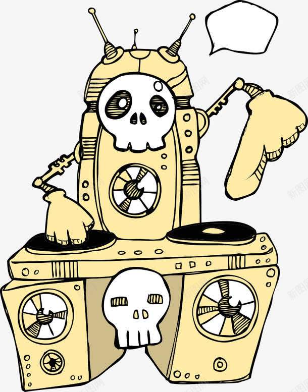 DJ音乐机器人png免抠素材_新图网 https://ixintu.com 卡通机器人 机器人 矢量机器人 音乐机器人