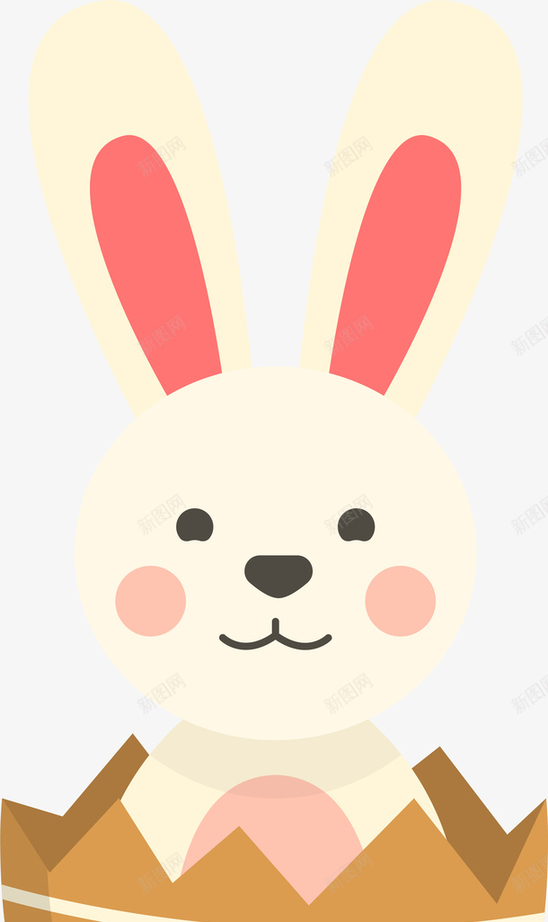复活节彩蛋里的兔子png免抠素材_新图网 https://ixintu.com 可爱兔子 复活节 害羞 开心 彩蛋里的兔子 黄色兔子