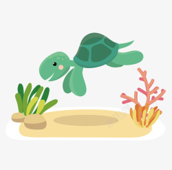 小乌龟图片卡通可爱的小清新乌龟矢量图高清图片