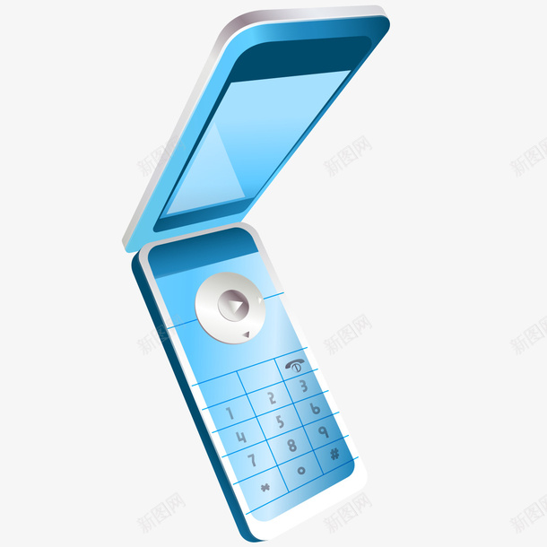 蓝色翻盖手机png免抠素材_新图网 https://ixintu.com 手机 手机模型 翻盖 蓝色 蓝色手机