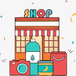 缃戝簵绱犳潗商店矢量图高清图片