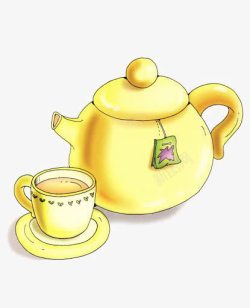 饮茶插画卡通茶壶高清图片