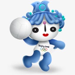 奥运会福娃贝贝蓝色福娃北京奥运会福娃图标高清图片