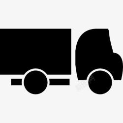 卡车的侧面卡车的黑色轮廓侧面图标高清图片