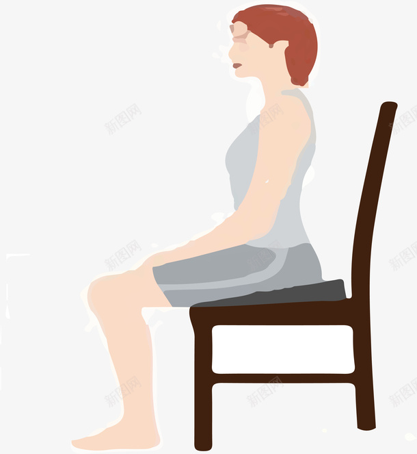 女人听课的正确坐姿矢量图ai免抠素材_新图网 https://ixintu.com AI免抠图 凳子设计 听课的女子 手绘图设计图 正确坐姿 矢量图