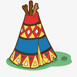 民族风情插画卡通印第安人民族文化风情装饰插高清图片