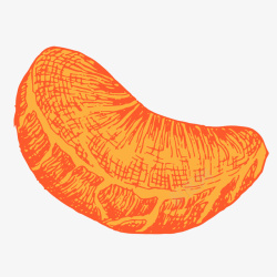 手绘线条橘子片矢量图素材