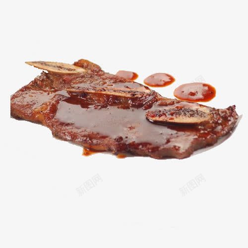 煎猪肉骨头png免抠素材_新图网 https://ixintu.com 大骨头 猪排 猪骨头 美味的食物 酱汁 骨头