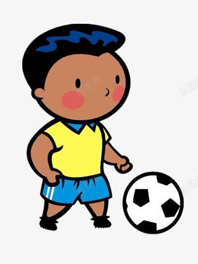 踢球的黑人小男孩png免抠素材_新图网 https://ixintu.com 人物 卡通 可爱 运动