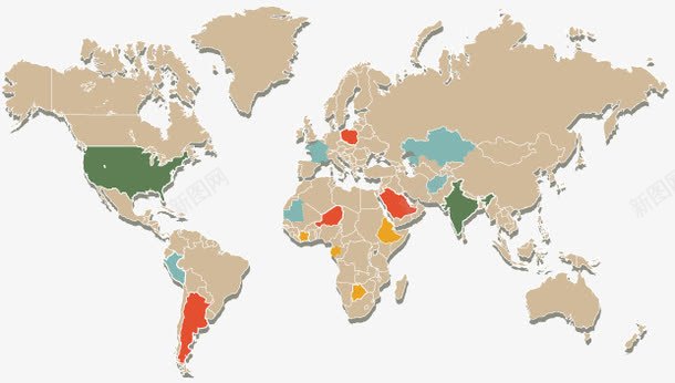 简约欧式世界地图png免抠素材_新图网 https://ixintu.com 卡通地图 地图素材 矢量世界地图