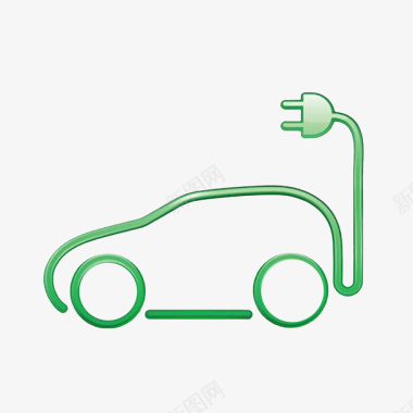 充电绿色小电动车图标图标