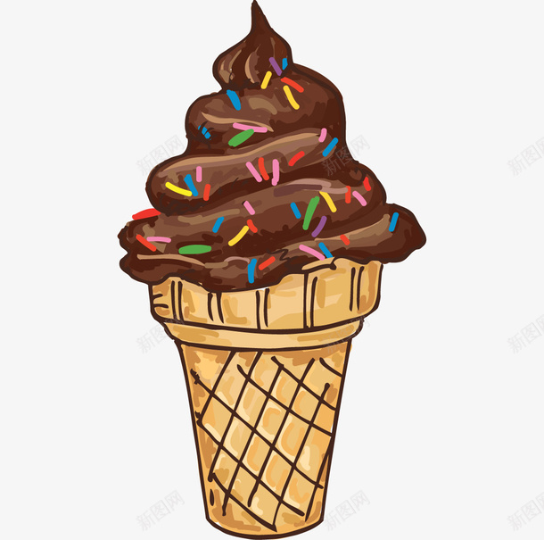 巧克力冰淇淋png免抠素材_新图网 https://ixintu.com png图形 冰淇淋 冷饮 彩色 装饰