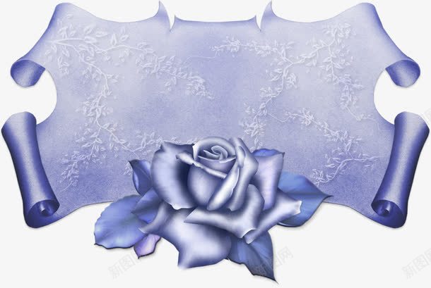 蓝玫瑰蕾丝背景装饰png免抠素材_新图网 https://ixintu.com 玫瑰 背景 蕾丝 装饰