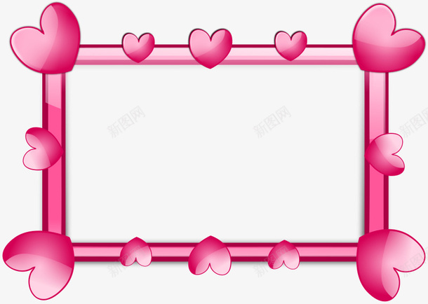 粉色的心卡通相框png免抠素材_新图网 https://ixintu.com 卡通 卡通粉色 粉色 粉色卡通