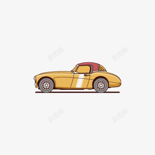 黄色小轿车png免抠素材_新图网 https://ixintu.com PNG图形 PNG装饰 卡通 小轿车 汽车 装饰