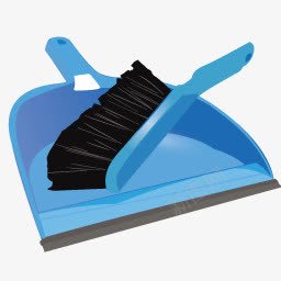 蓝色清洁工具png免抠素材_新图网 https://ixintu.com 垃圾铲 打扫 扫帚 蓝色