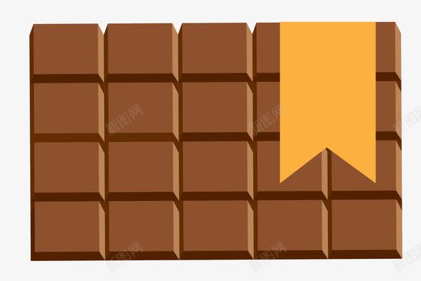巧克力标签png免抠素材_新图网 https://ixintu.com 一板巧克力 免抠PNG 卡通 巧克力 巧克力矢量标签免费下载 彩带 斜框 标签 食品