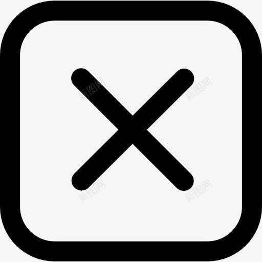 取消按钮图标png_新图网 https://ixintu.com 删除 字母X 广场 形状 抹去 排版