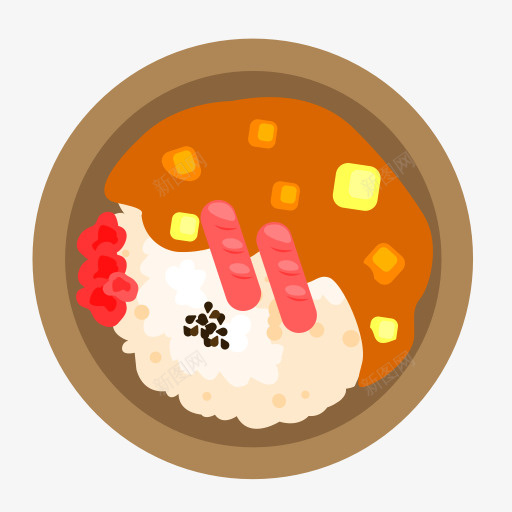 咖喱米饭扁平化图标png_新图网 https://ixintu.com 咖喱 图标 扁平 米饭