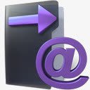 电子邮件文件夹邮件发送暗玻璃图标图标