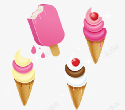 4个冰淇淋图标图标