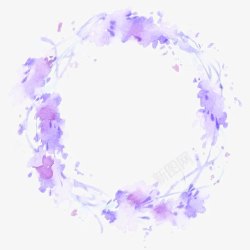 紫色花朵圆形素材