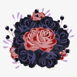 玫瑰手绘装饰花素材