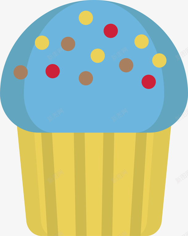 卡通蛋糕标矢量图图标ai_新图网 https://ixintu.com 卡通蛋糕 复活节 彩色底纹 扁平化 矢量图案 食物 矢量图