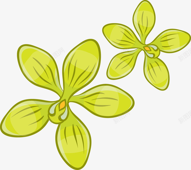 绿色花的案矢量图eps免抠素材_新图网 https://ixintu.com 图形 绿色 花卉 装饰 矢量图